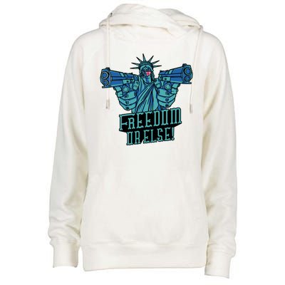 Freedom Or Else Statue Of Liberty Womens Funnel Neck Pullover Hood