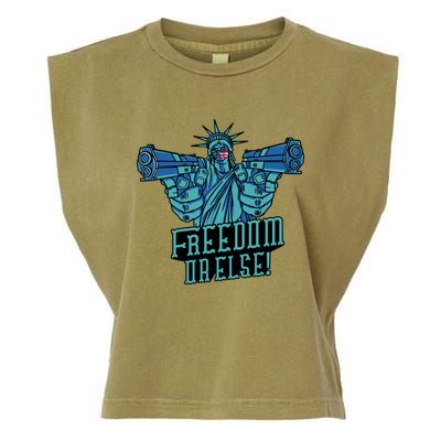 Freedom Or Else Statue Of Liberty Garment-Dyed Women's Muscle Tee