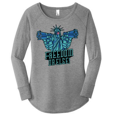 Freedom Or Else Statue Of Liberty Women's Perfect Tri Tunic Long Sleeve Shirt