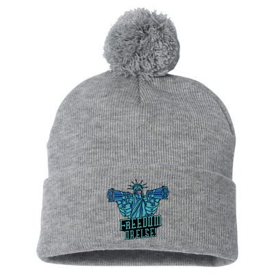 Freedom Or Else Statue Of Liberty Pom Pom 12in Knit Beanie