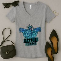 Freedom Or Else Statue Of Liberty Women's V-Neck T-Shirt