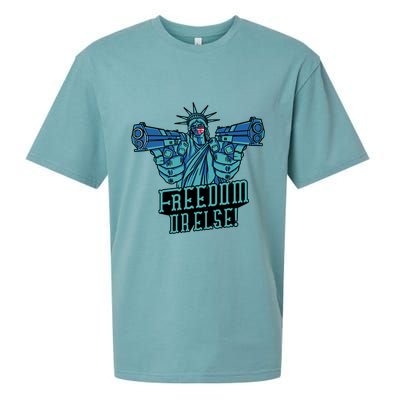 Freedom Or Else Statue Of Liberty Sueded Cloud Jersey T-Shirt