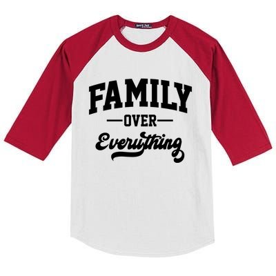 Family Over Everything Gift Kids Colorblock Raglan Jersey