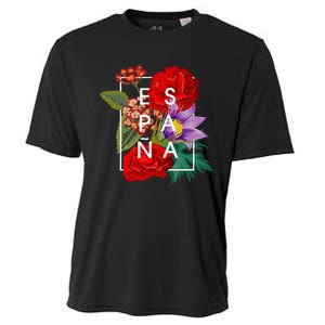 Flowers Of EspañA Spain Word Art Spanish Pride Cooling Performance Crew T-Shirt