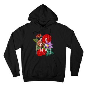 Flowers Of EspañA Spain Word Art Spanish Pride Hoodie