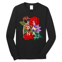 Flowers Of EspañA Spain Word Art Spanish Pride Long Sleeve Shirt