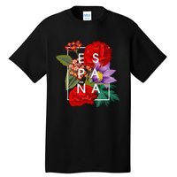 Flowers Of EspañA Spain Word Art Spanish Pride Tall T-Shirt