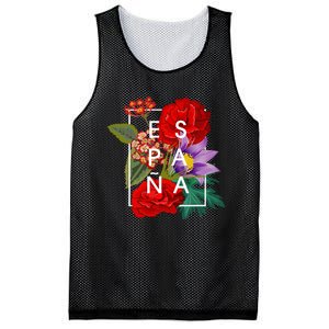 Flowers Of EspañA Spain Word Art Spanish Pride Mesh Reversible Basketball Jersey Tank