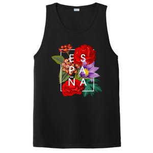 Flowers Of EspañA Spain Word Art Spanish Pride PosiCharge Competitor Tank