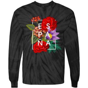 Flowers Of EspañA Spain Word Art Spanish Pride Tie-Dye Long Sleeve Shirt