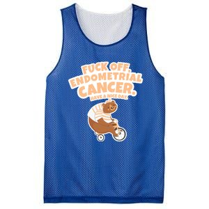 Fuck Off Endometrial Cancer Bear Gift Mesh Reversible Basketball Jersey Tank