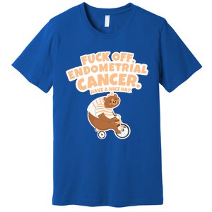 Fuck Off Endometrial Cancer Bear Gift Premium T-Shirt