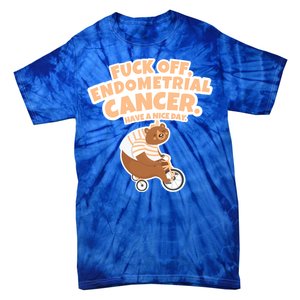 Fuck Off Endometrial Cancer Bear Gift Tie-Dye T-Shirt