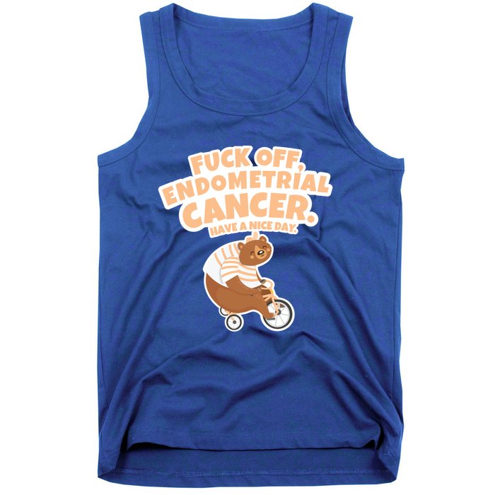 Fuck Off Endometrial Cancer Bear Gift Tank Top