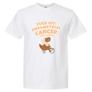 Fuck Off Endometrial Cancer Bear Gift Garment-Dyed Heavyweight T-Shirt