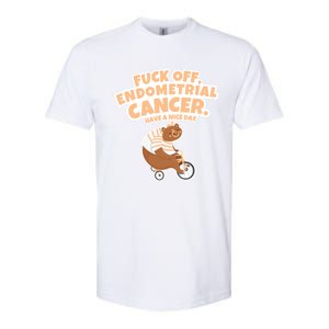 Fuck Off Endometrial Cancer Bear Gift Softstyle CVC T-Shirt