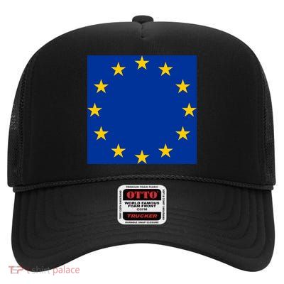 Flag Of Europe High Crown Mesh Back Trucker Hat