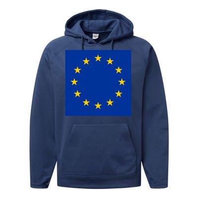 Flag Of Europe Performance Fleece Hoodie