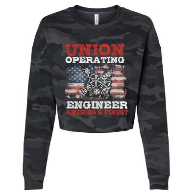 Funny Operating Engineers Gift Cropped Pullover Crew