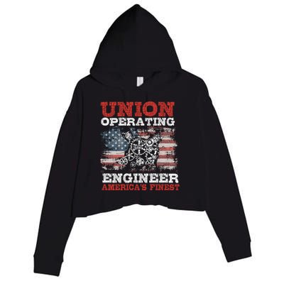 Funny Operating Engineers Gift Crop Fleece Hoodie