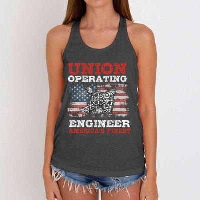 Funny Operating Engineers Gift Women's Knotted Racerback Tank