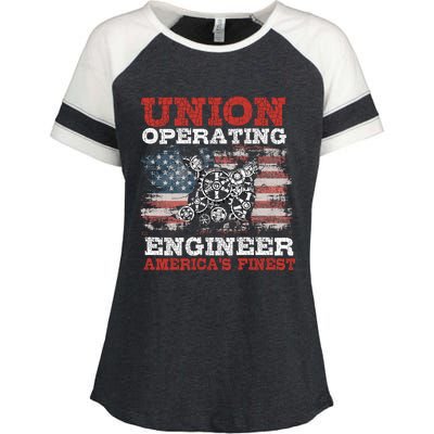 Funny Operating Engineers Gift Enza Ladies Jersey Colorblock Tee