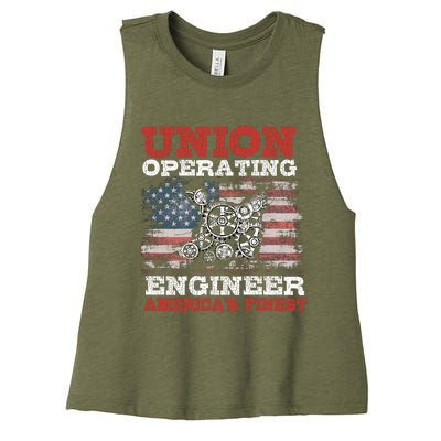 Funny Operating Engineers Gift Women's Racerback Cropped Tank