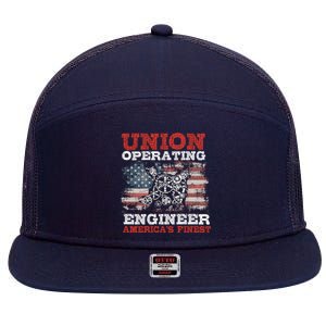 Funny Operating Engineers Gift 7 Panel Mesh Trucker Snapback Hat