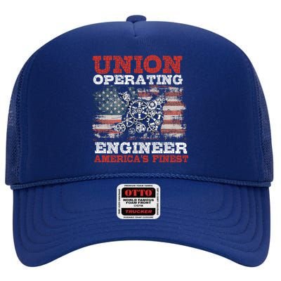 Funny Operating Engineers Gift High Crown Mesh Back Trucker Hat