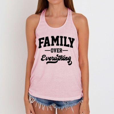 Family Over Everything Cool Gift Women's Knotted Racerback Tank