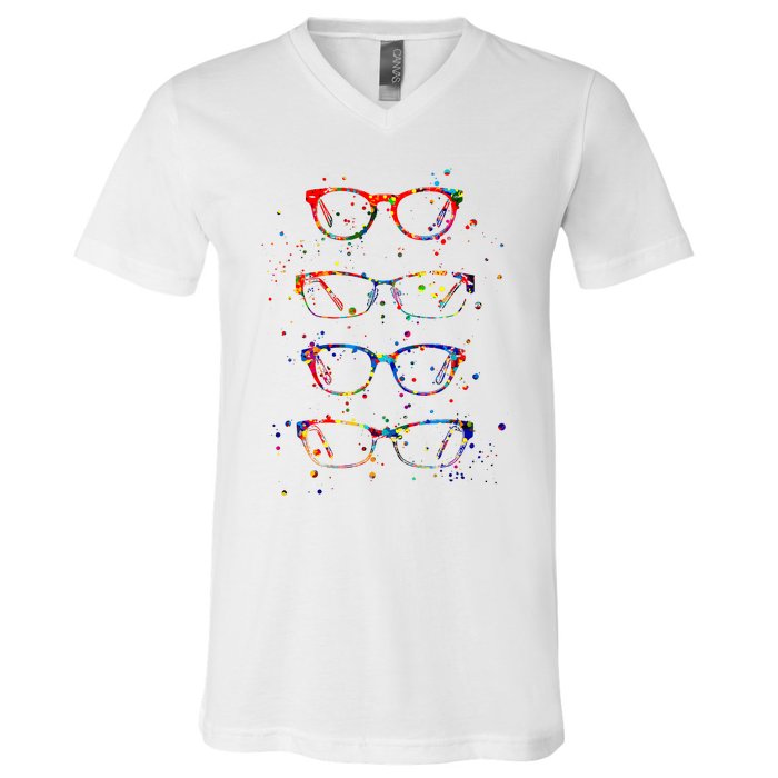 Funny Optometry Eyeglasses Optometrist Optician Doctor Gift V-Neck T-Shirt