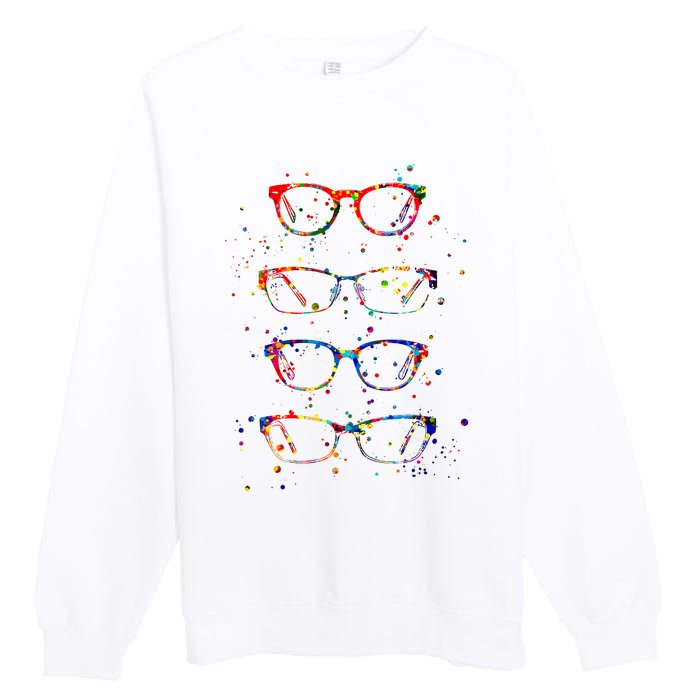 Funny Optometry Eyeglasses Optometrist Optician Doctor Gift Premium Crewneck Sweatshirt