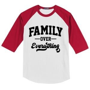 Family Over Everything Matching Family Funny Gift Kids Colorblock Raglan Jersey