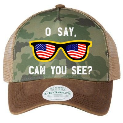 Funny Optician Eye Doctor 4th July Pun Fourth July Legacy Tie Dye Trucker Hat