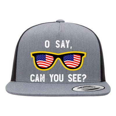 Funny Optician Eye Doctor 4th July Pun Fourth July Flat Bill Trucker Hat