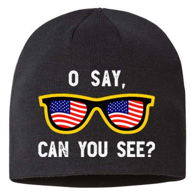 Funny Optician Eye Doctor 4th July Pun Fourth July Sustainable Beanie