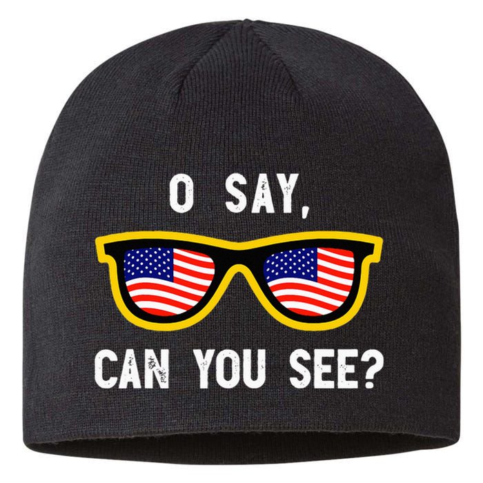 Funny Optician Eye Doctor 4th July Pun Fourth July Sustainable Beanie