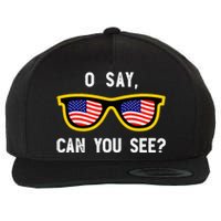 Funny Optician Eye Doctor 4th July Pun Fourth July Wool Snapback Cap