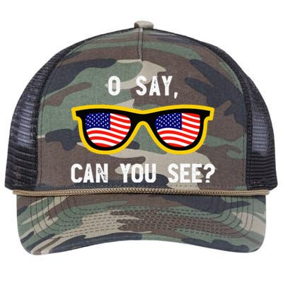 Funny Optician Eye Doctor 4th July Pun Fourth July Retro Rope Trucker Hat Cap