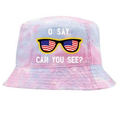 Funny Optician Eye Doctor 4th July Pun Fourth July Tie-Dyed Bucket Hat