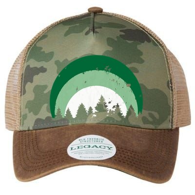 Forest Of Evergreen Tree Silhouette Distressed Trees Lover Legacy Tie Dye Trucker Hat