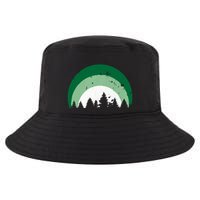 Forest Of Evergreen Tree Silhouette Distressed Trees Lover Cool Comfort Performance Bucket Hat