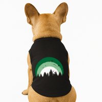 Forest Of Evergreen Tree Silhouette Distressed Trees Lover Doggie Tank