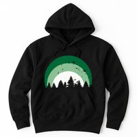 Forest Of Evergreen Tree Silhouette Distressed Trees Lover Hoodie