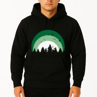 Forest Of Evergreen Tree Silhouette Distressed Trees Lover Hoodie