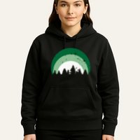 Forest Of Evergreen Tree Silhouette Distressed Trees Lover Hoodie