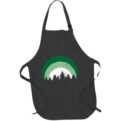 Forest Of Evergreen Tree Silhouette Distressed Trees Lover Apron