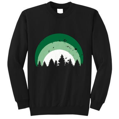Forest Of Evergreen Tree Silhouette Distressed Trees Lover Sweatshirt