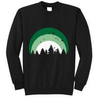 Forest Of Evergreen Tree Silhouette Distressed Trees Lover Sweatshirt