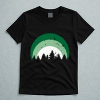Forest Of Evergreen Tree Silhouette Distressed Trees Lover T-Shirt